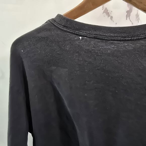 Brixton T Shirt Mens Medium Black Crew Neck Long Sleeve Logo Spellout Tee - Picture 7 of 12